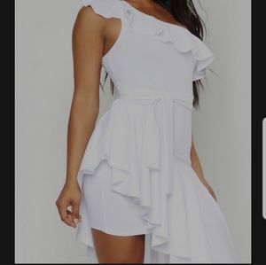 White asymmetric dress